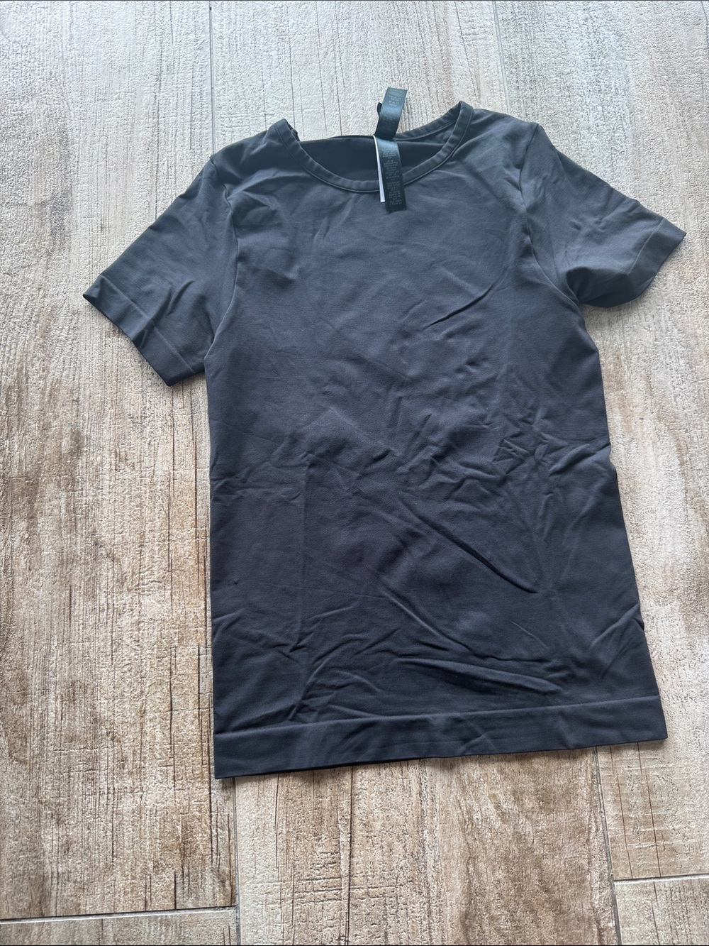SKIMS Black Short Sleeve Crewneck Tee